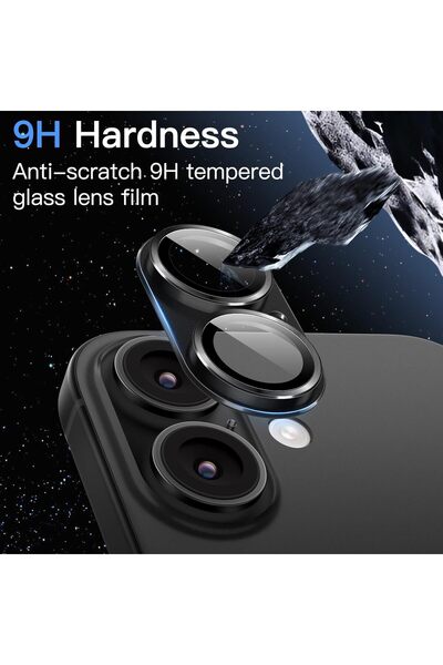 m.tk moveteck Apple iPhone 17 Compatible Camera Lens Protector Full Coverage Protective Glass with Metal Frame Apparatus