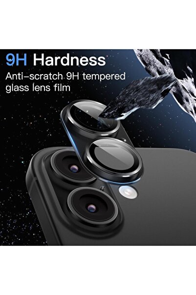 m.tk moveteck Apple iPhone 17 Compatible Camera Lens Protector Full Coverage Protective Glass with Metal Frame Apparatus