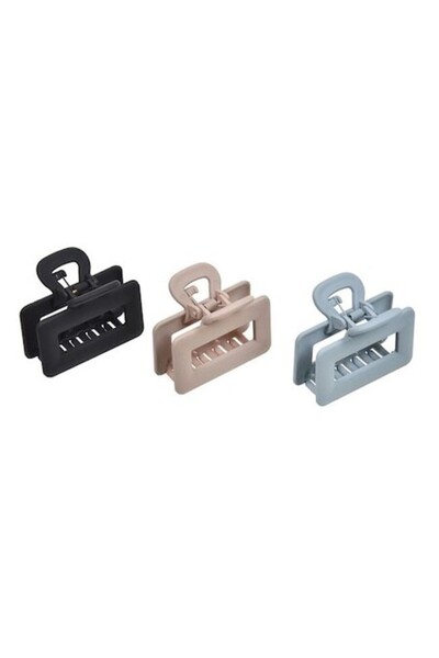 ANTBRO Set de 3 agrafe de păr mate, gri negru nud, 6,5 cm