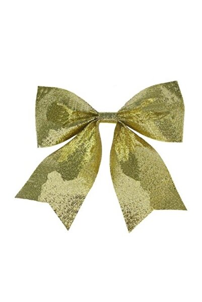 ANTBRO Fundă decorativă de Crăciun, material textil auriu, 26 x 28 cm