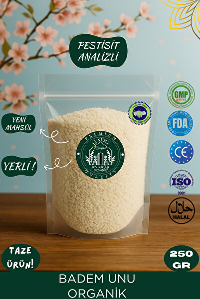 Ankara Organik Organik Badem Unu - Yerli, Yeni Mahsül, (Pestisit ve Ağır Metal Analizli) 250GR