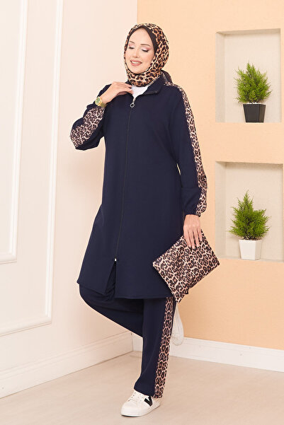EBRUTESETTÜR Leopard Stripe Zippered Soft Suit