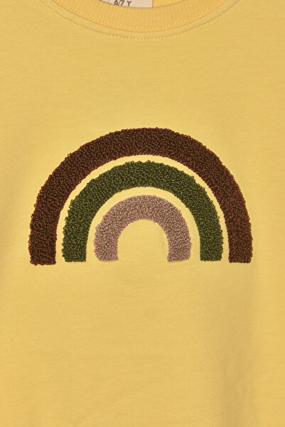 WORRN Kız Çocuk %100 Pamuk Gökkuşağı Süzeneli 2-6 Yaş Sweatshirt - 1021
