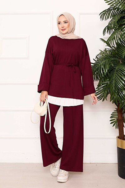 EBRUTESETTÜR Soft Suit with Belted Sleeves and Folded Detail