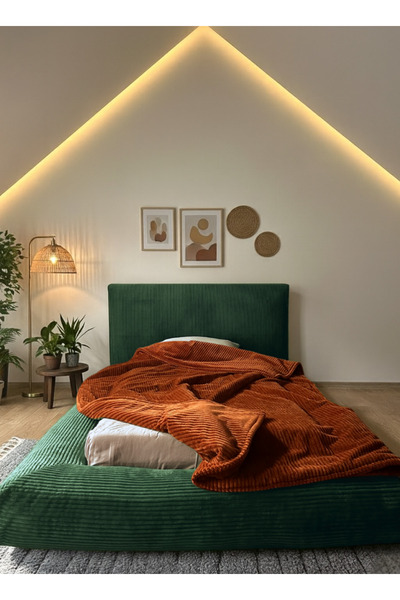 Katt DuoBed Misafir Yataklı Fitilli Peluş Havuzlu Baza + Başlık + Yatak İkiz ...