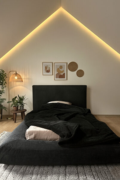 Katt DuoBed Misafir Yataklı Fitilli Peluş Havuzlu Baza + Başlık + Yatak İkiz Yataklı