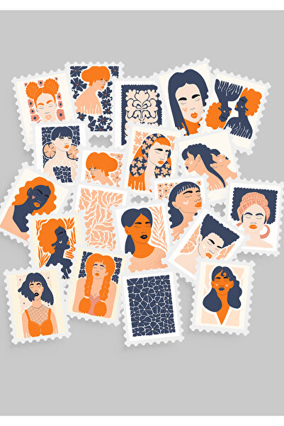 tinystoriestr Σετ αυτοκόλλητων με σχέδια για γυναίκες και λουλούδια, 20 τεμάχ...