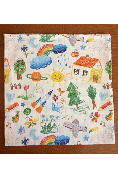 azizden 100% Organic Cotton Muslin Cover & Blanket 3-Piece Oeko-Teks Certified 80X80Cm