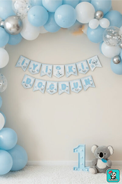 Bunloon Zigzag Banner Blue Elephant Happy Birthday Lettering – Birthday Party Decoration