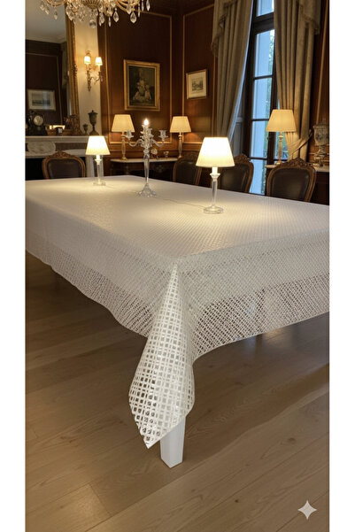 Düzgün desen Tablecloth Oilcloth Lace Look Pvc