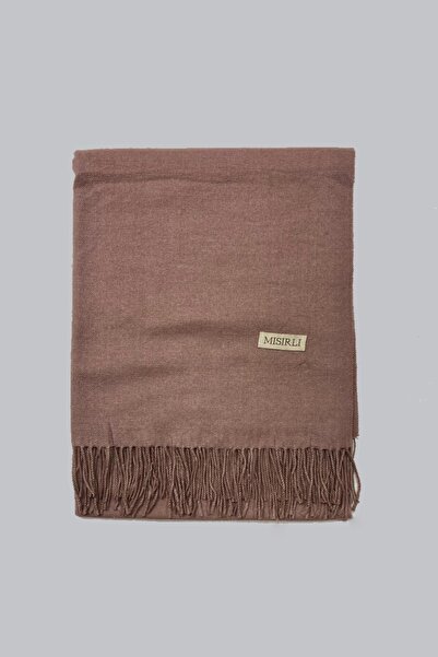 Mısırlı Μονόχρωμο μαλλί βιζόν με φούντες, χοντρό, ζεστό και κομψό χειμωνιάτικο μάλλινο σάλι ώμου