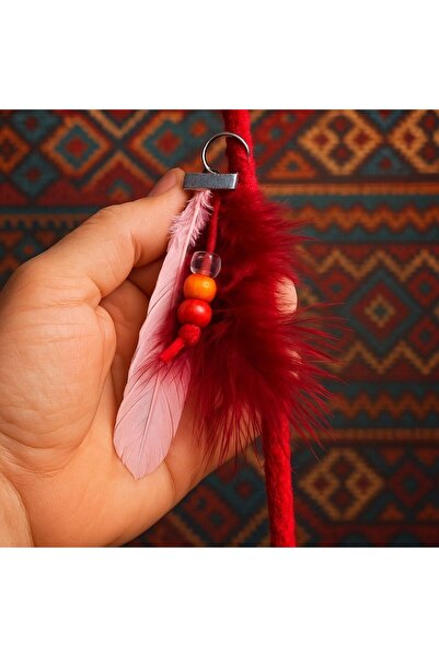 YASEMİN KAPLAN إكسسوار مصنوع يدويًا من الريش والخرز على الطراز البوهيمي