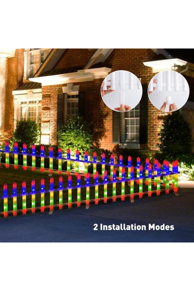 EMATTEIRO Decorative Lighted Fence 3M, LED, 8 Modes, Interconnectable, Ideal For Christmas, Multicolor