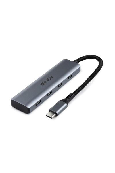 LİNDY USB hub 43414, 4 ports, gray, 15 cm