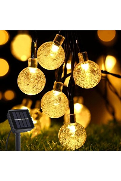 EMATTEIRO Instalație de Crăciun cu Globuri de Cristal, Încărcare Solară, 3.5m, Alb Cald