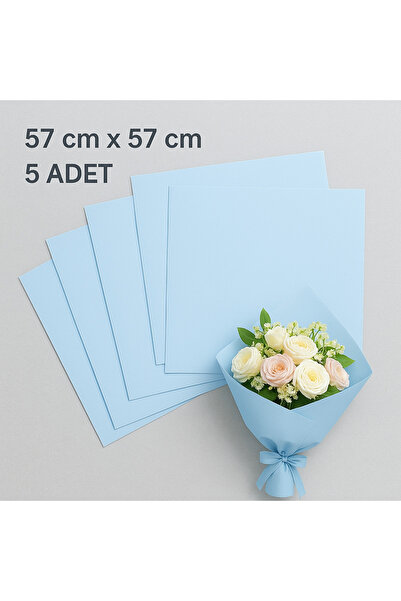 serap çiçekçilik 5 Adet Düz Mavi Paketleme Ambalajı Çiçek Paketleme