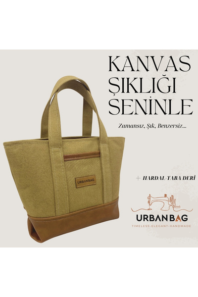 Urban Bag Urbanbag Canvas Leather Handle Bag