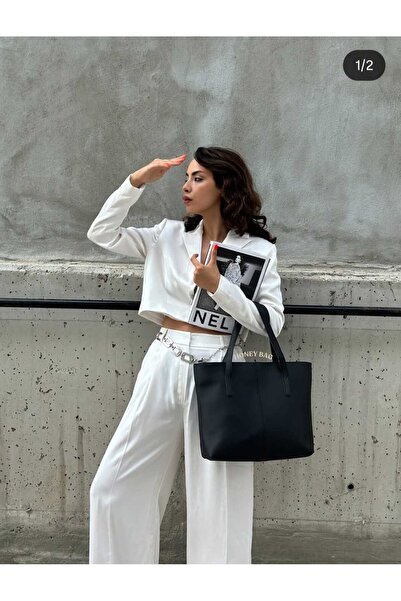 ÖZÜM TAKI Жіноча велика сумка через плече чорного кольору