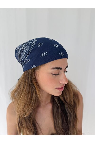 Store 2 Pieces Women's Bandana Scarf (Navy Blue Pink)