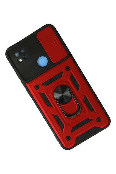NewFace Lvsqvr Xiaomi Redmi 9C Case Pars Silicone with Lens Ring (221510) - Red