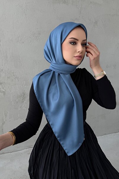 Byedauzunlar Eșarfă de mătase albastră Arla Kumlu