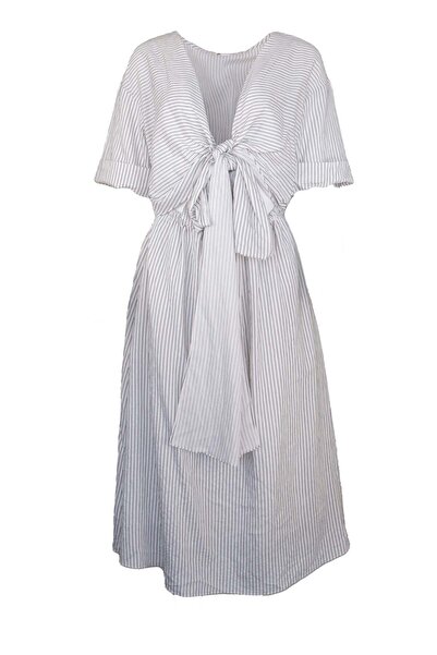 Vero Moda Mineral White Dress - XL, White, Viscose 69.7% Nylon 19.2% Polyester 11.1%