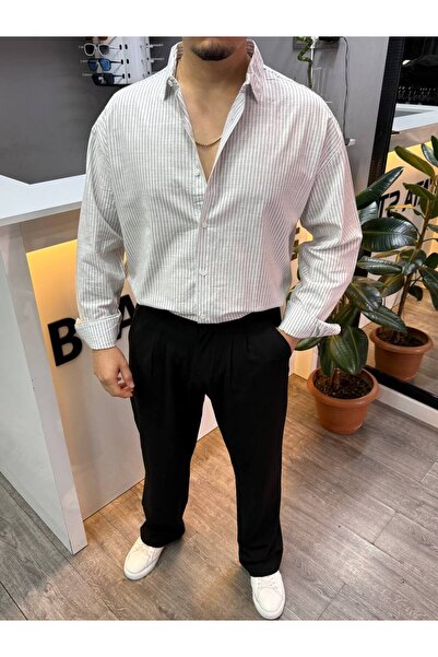 BYATA MENS STYLE Men's Oversize Striped Shirt