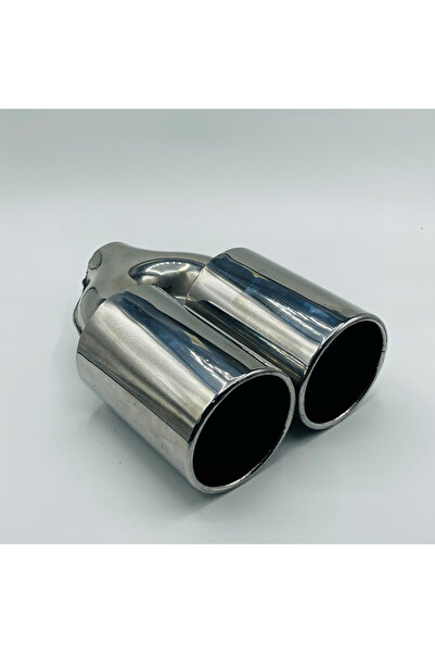 Defne Egzoz 100 MM Çiftli Boş Krom Kaplama Egzoz Ucu Her Araca Uyumlu Univers...