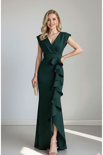 MetuCA Kruvaze Yaka Abiye Özel Gün Nikah Elbisesi 01