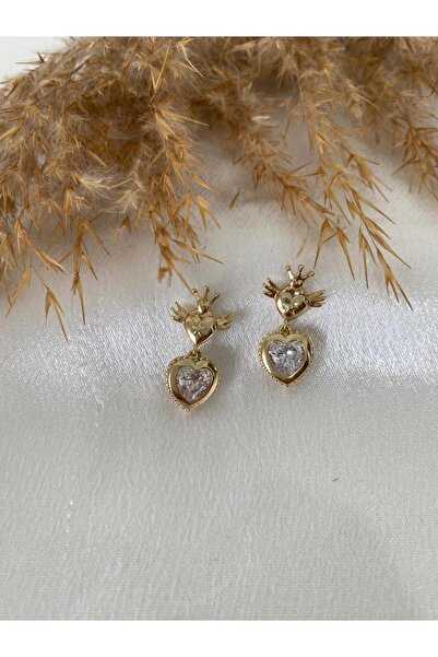 XUPING JEWELRY أقراط من الفولاذ على شكل قلب مرصعة بالأحجار من Xuping