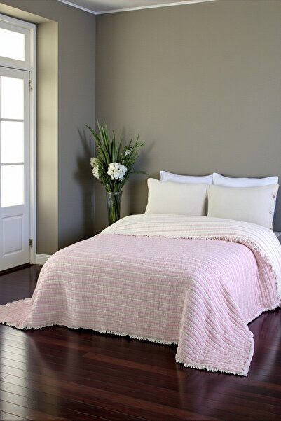 Cottonest Luxury 4-Layer Multi Muslin 100% Cotton Double Bedspread 230X250 cm King Size with 2 Pillows