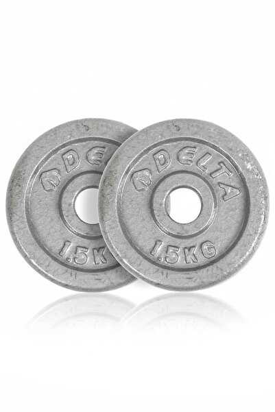 Delta Döküm Plaka Gri 1.5 KG x 2 Adet Toplam 3 Kg | Ağırlık Dambıl Plakası Dayanıklı ve Ergonomik Set