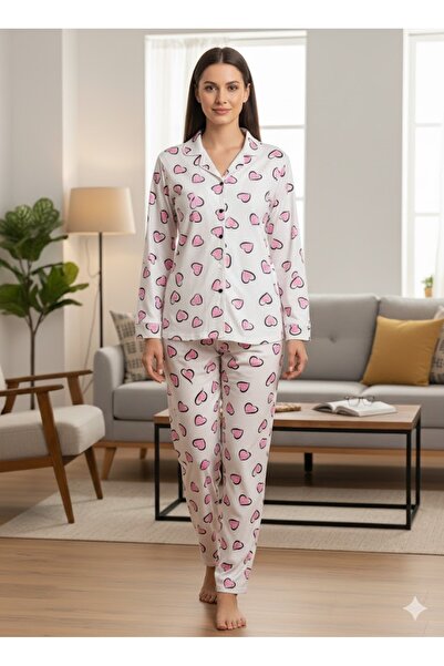 FAMES PİJAMA Women's Button-Detail Pajama Set