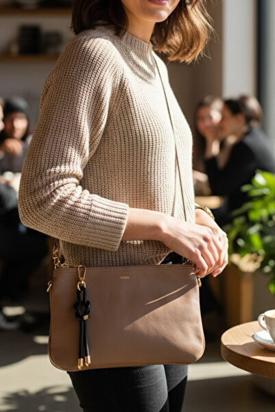 Trend aksesuar Leather Metal Detailed Keychain and Bag Charm