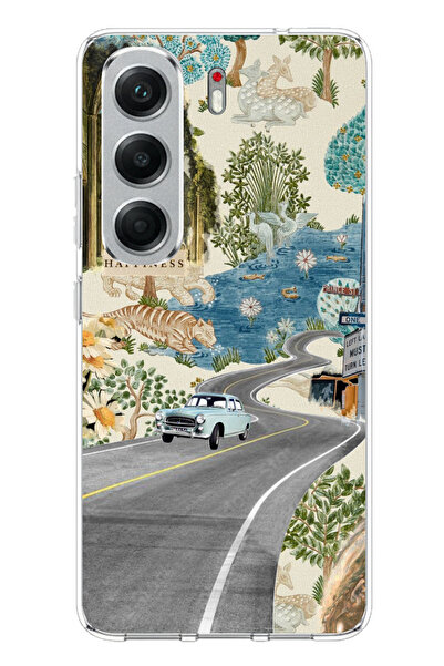 TechTree Tecno Camon 40 Compatible Green Artistic Path Flowers Printed Silicone Case