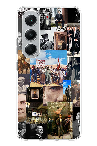 TechTree حافظة سيليكون متوافقة مع هاتف Tecno Camon 40 من أتاتورك ريبابليك مطبوع