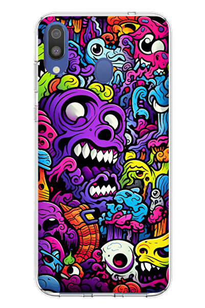 TechTree حافظة سيليكون متوافقة مع هاتف سامسونج جالاكسي M20 من Psychedelic Col...