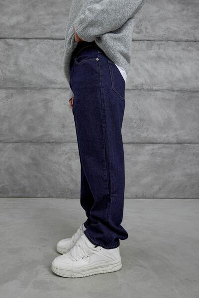 NOMARC Navy Blue Gst Baggy Fit Jeans