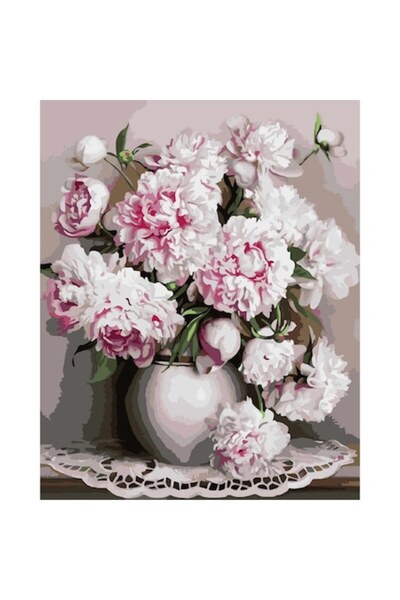 Painting by numbers Set pictură după numere cu flori, Artnapi, 40 x 50 cm, Mu...