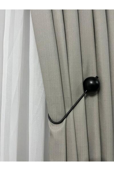 Home Kornişe Takılan Metal Kolbağı Perde Aksesuarı 1 Adet (Duvar Delmeden Kol...