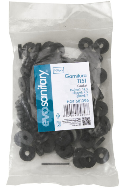 EVOSANITARY Rubber Gasket 1151 - 10 Pieces 4.5 / 14.3 mm 3 mm inch