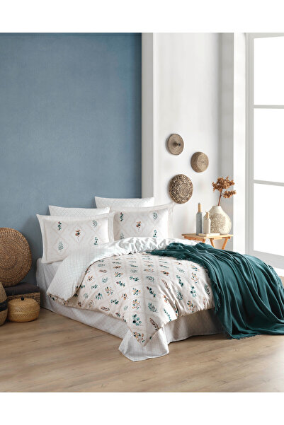 SHome bumbac 100% Set de lenjerie de pat Ranforce cu două căi – Textura rafin...