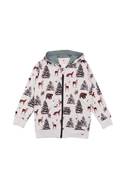 Walkiddy Kış Ormanı Desenli Organik Çocuk Sweat Ceket