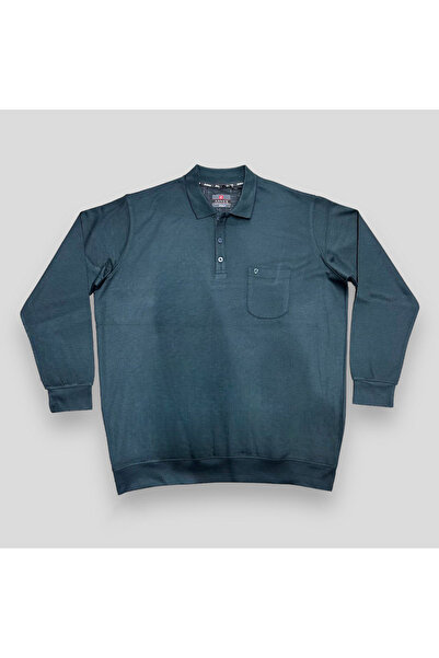 ANNEX Plus Size Polo Collar Pocket Button Closure Cotton Men's Sweater