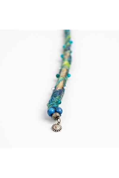 YASEMİN KAPLAN عصا زخرفية مصنوعة يدويًا – مزينة بالخرز ورمز الشمس