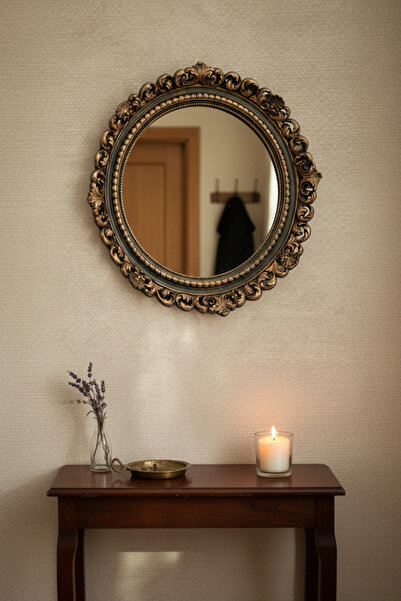 Hanlar Home Dekoratif Hediyelik Yuvarlak Dantel Ayna