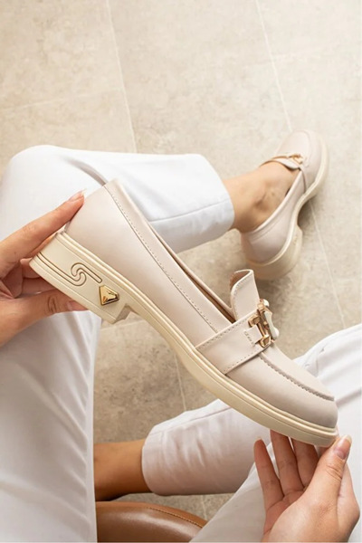 nuvora Жіночі туфлі-лофери з товстою підошвою, що виглядають як шкіряні, стильні та сучасні для щоденного носіння