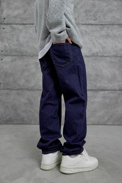 NOMARC Navy Blue Gst Baggy Fit Jeans