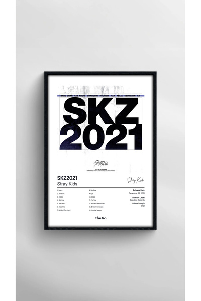Thetic Stray Kids - SKZ2021 Albüm Koleksiyonu PREMIUM Spotify Çerçeveli Tablo!