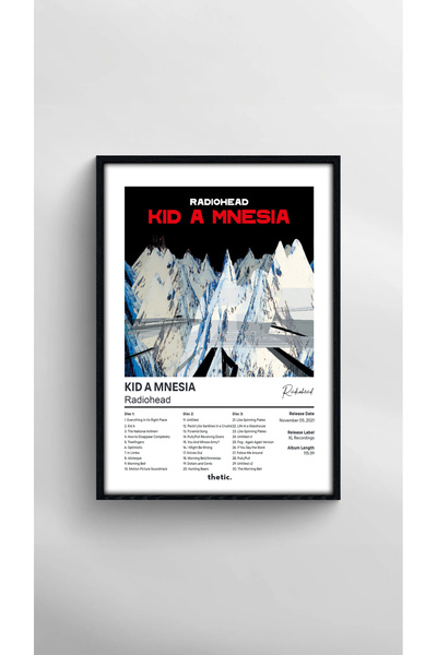 Thetic Radiohead - KID A MNESIA Albüm Koleksiyonu PREMIUM Spotify Poster!